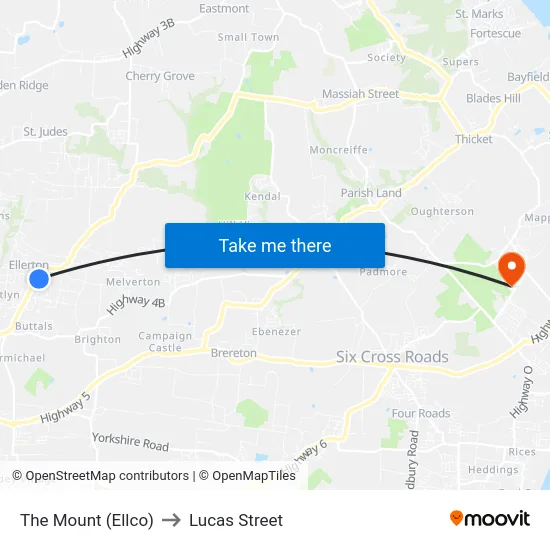 The Mount (Ellco) to Lucas Street map
