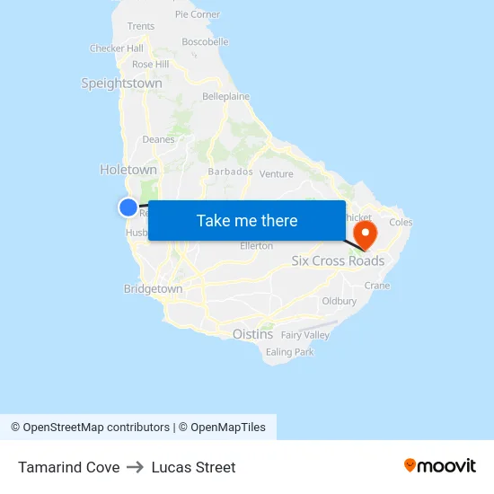 Tamarind Cove to Lucas Street map