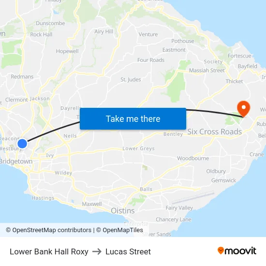 Lower Bank Hall Roxy to Lucas Street map