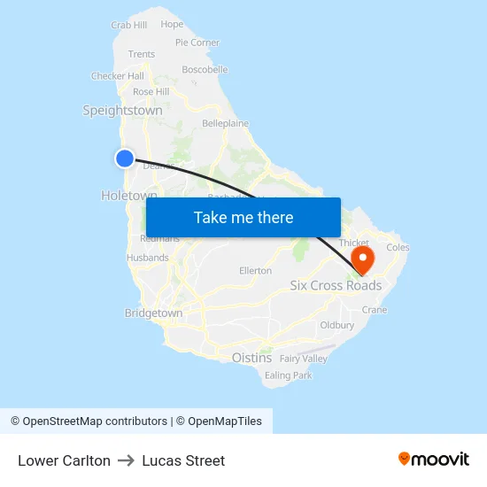 Lower Carlton to Lucas Street map