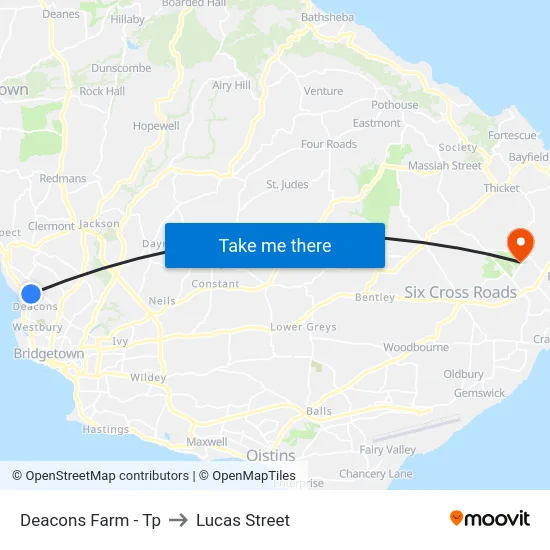 Deacons Farm - Tp to Lucas Street map