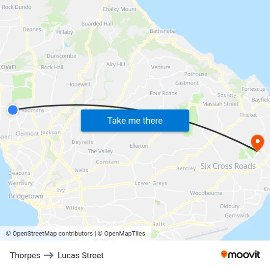 Thorpes to Lucas Street map