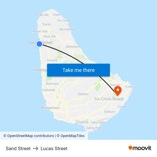 Sand Street to Lucas Street map