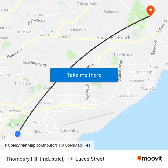 Thornbury Hill (Industrial) to Lucas Street map