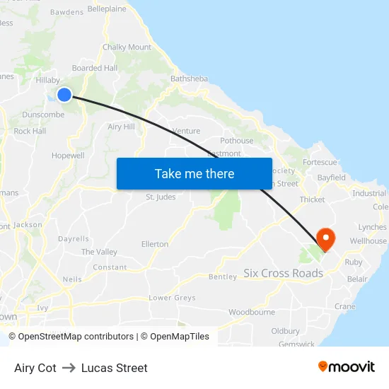 Airy Cot to Lucas Street map