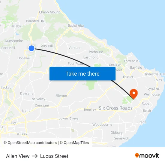 Allen View to Lucas Street map