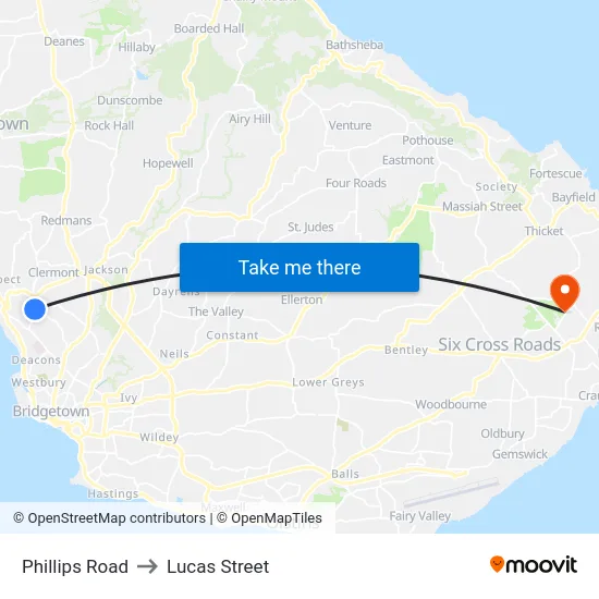 Phillips Road to Lucas Street map