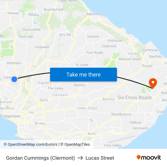 Gordan Cummings (Clermont) to Lucas Street map