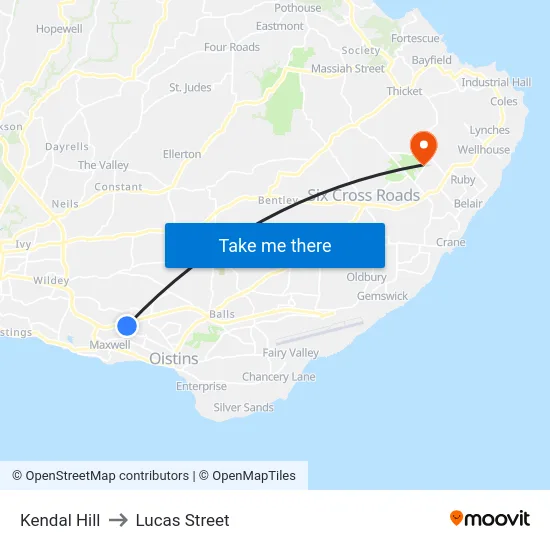 Kendal Hill to Lucas Street map
