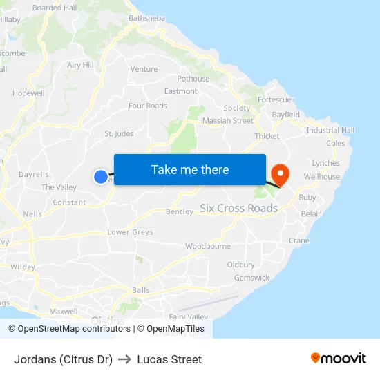 Jordans (Citrus Dr) to Lucas Street map
