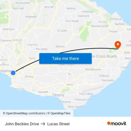 John Beckles Drive to Lucas Street map