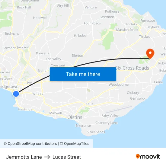 Jemmotts Lane to Lucas Street map