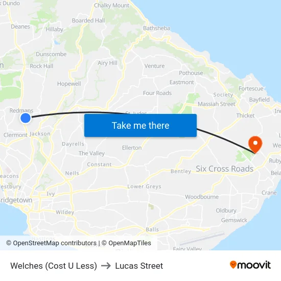 Welches (Cost U Less) to Lucas Street map