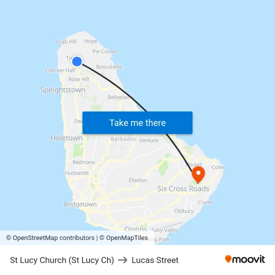 St Lucy Church (St Lucy Ch) to Lucas Street map