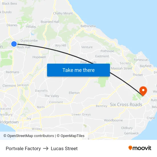 Portvale Factory to Lucas Street map