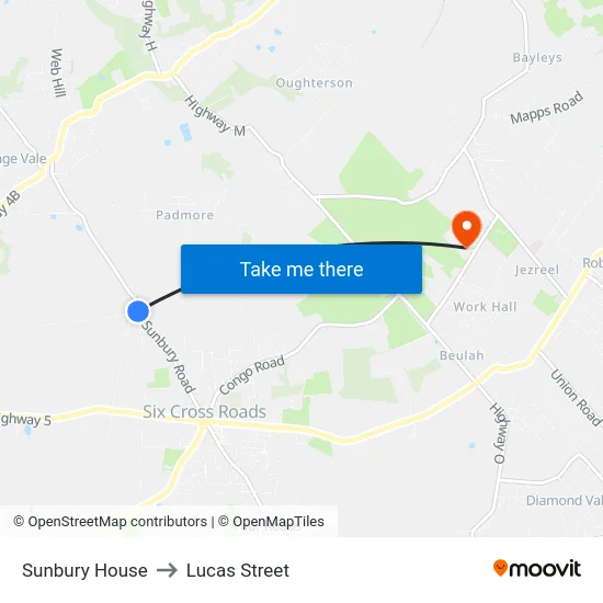 Sunbury House to Lucas Street map