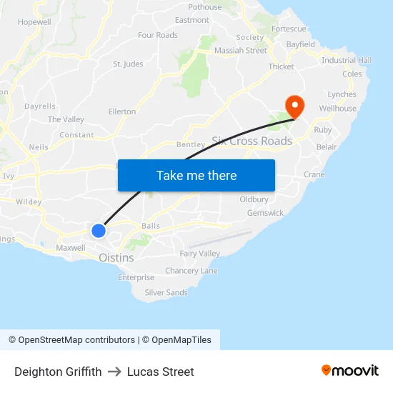 Deighton Griffith to Lucas Street map