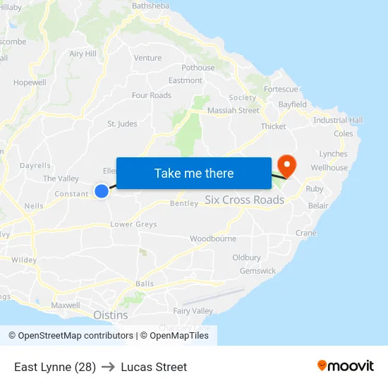 East Lynne (28) to Lucas Street map