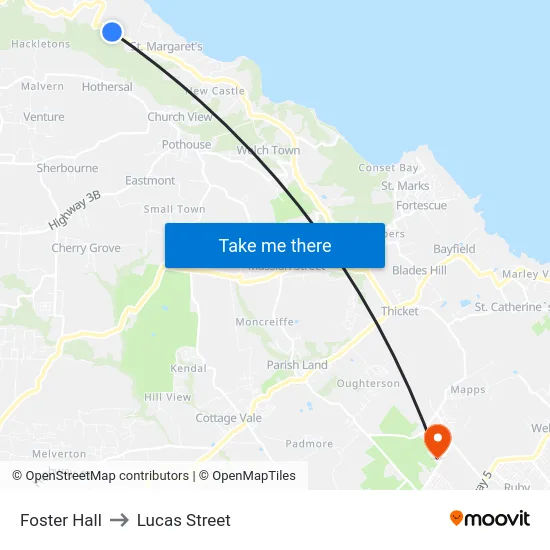 Foster Hall to Lucas Street map