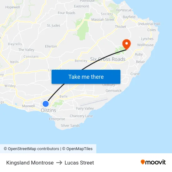 Kingsland Montrose to Lucas Street map
