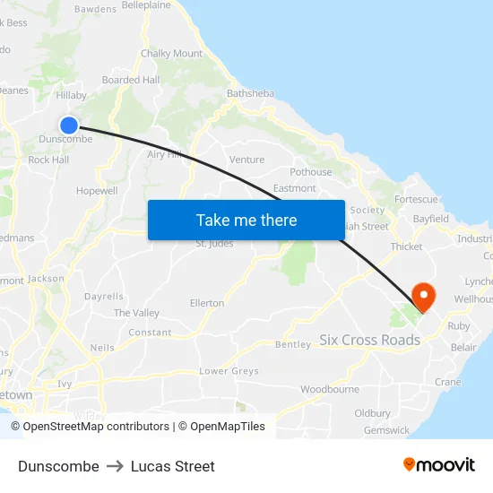 Dunscombe to Lucas Street map