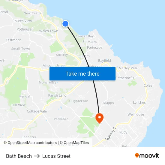 Bath Beach to Lucas Street map