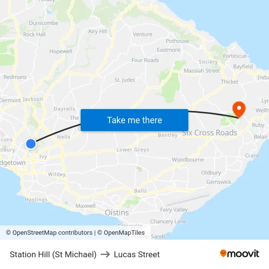 Station Hill (St Michael) to Lucas Street map