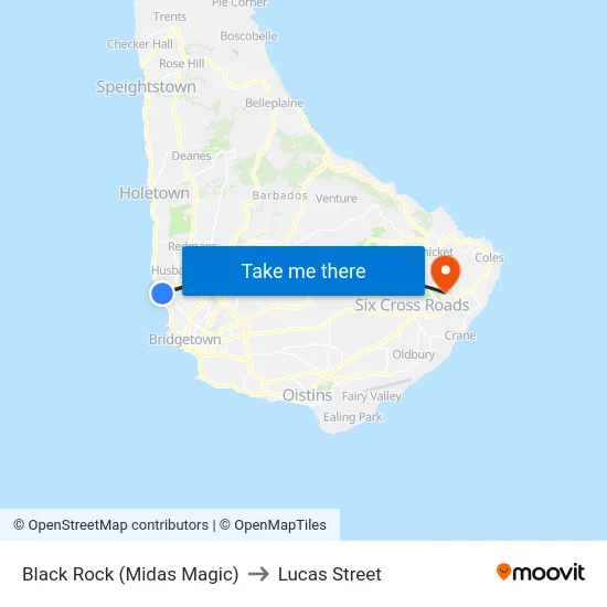Black Rock (Midas Magic) to Lucas Street map