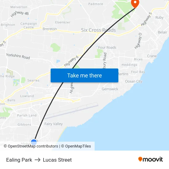 Ealing Park to Lucas Street map