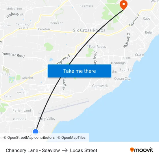 Chancery Lane - Seaview to Lucas Street map