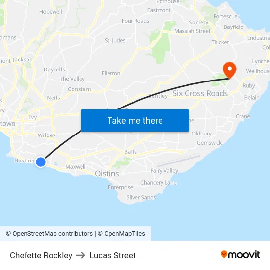 Chefette Rockley to Lucas Street map