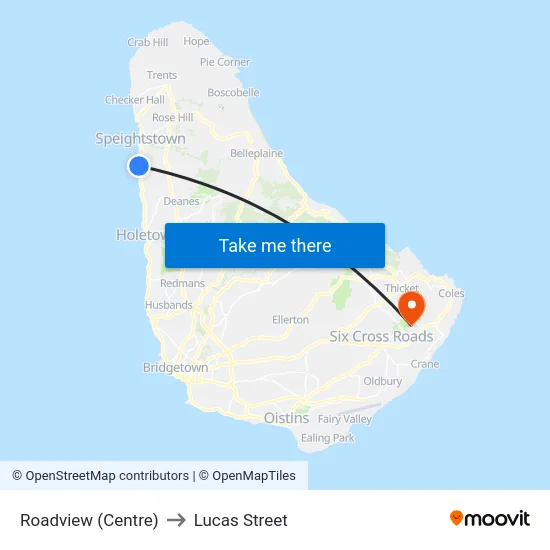 Roadview (Centre) to Lucas Street map