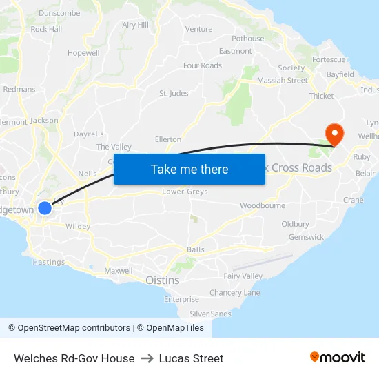 Welches Rd-Gov House to Lucas Street map