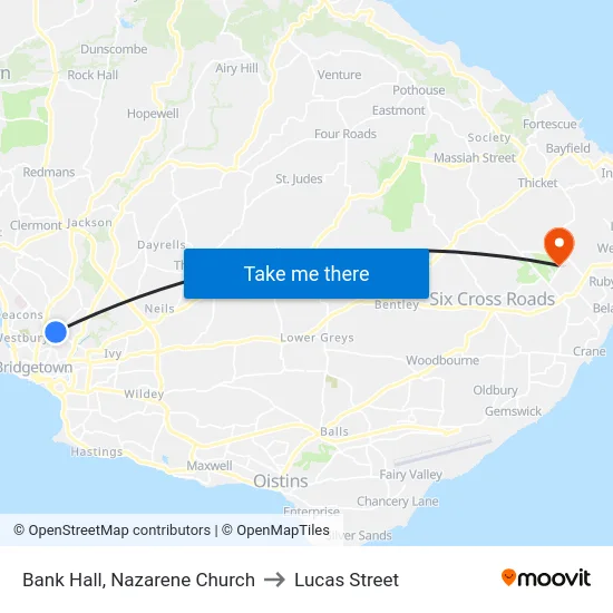 Bank Hall, Nazarene Church to Lucas Street map