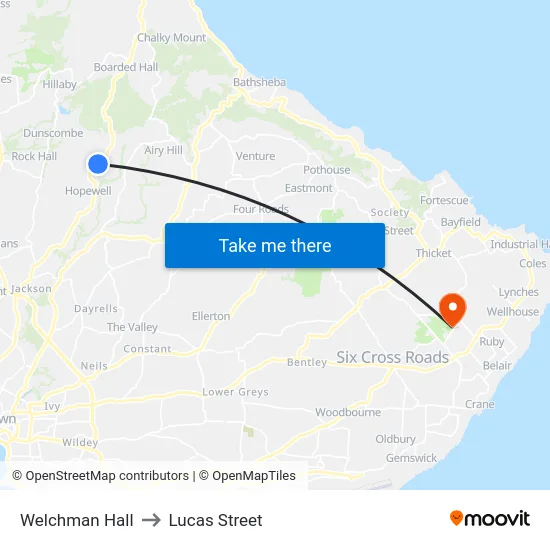 Welchman Hall to Lucas Street map