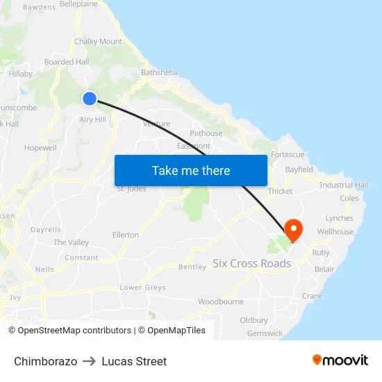 Chimborazo to Lucas Street map
