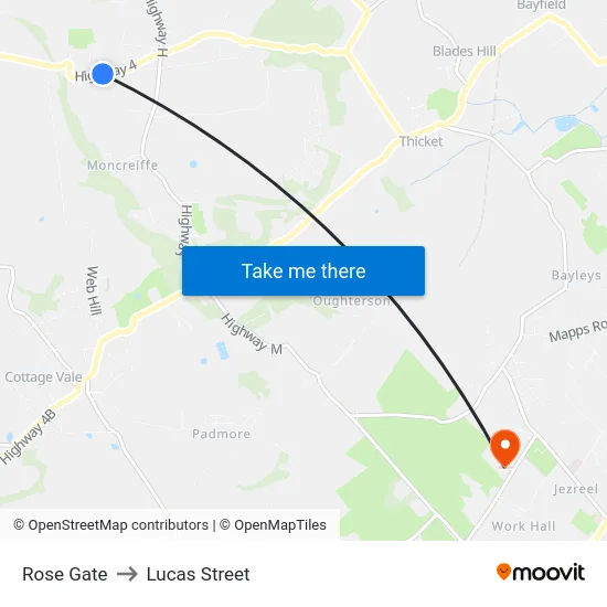 Rose Gate to Lucas Street map