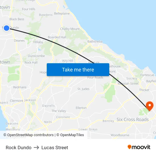 Rock Dundo to Lucas Street map