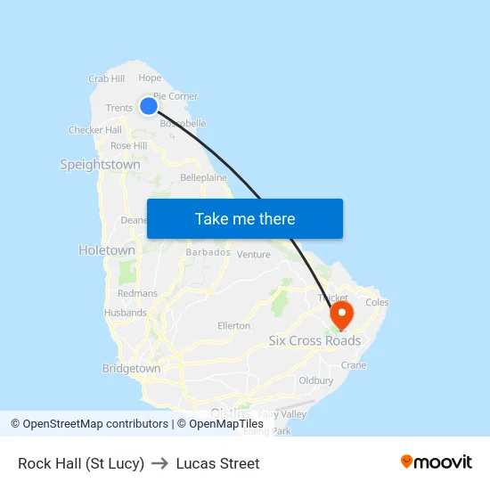Rock Hall (St Lucy) to Lucas Street map