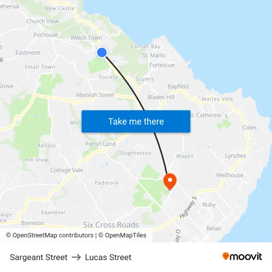 Sargeant Street to Lucas Street map