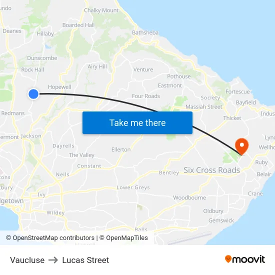 Vaucluse to Lucas Street map