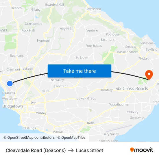 Cleavedale  Road (Deacons) to Lucas Street map