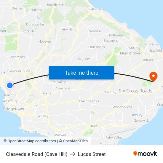 Cleavedale  Road (Cave Hill) to Lucas Street map