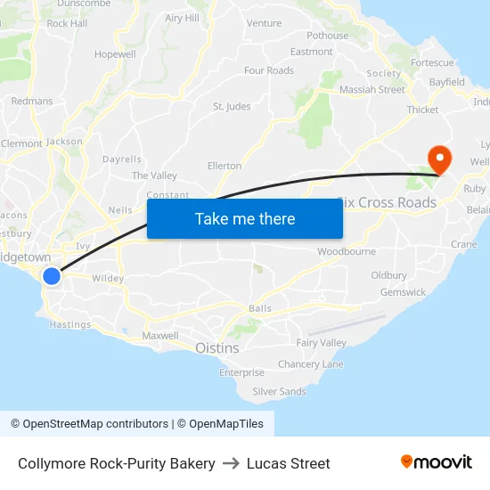 Collymore Rock-Purity Bakery to Lucas Street map