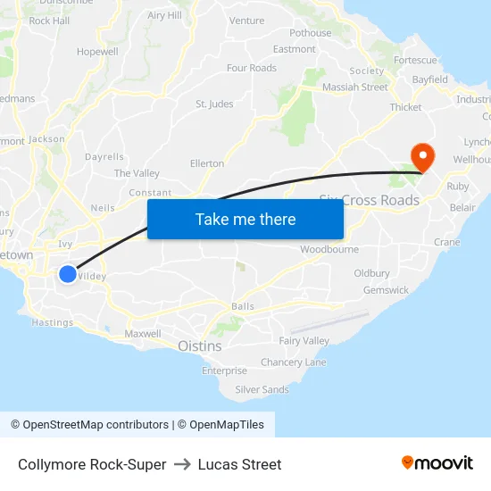 Collymore Rock-Super to Lucas Street map