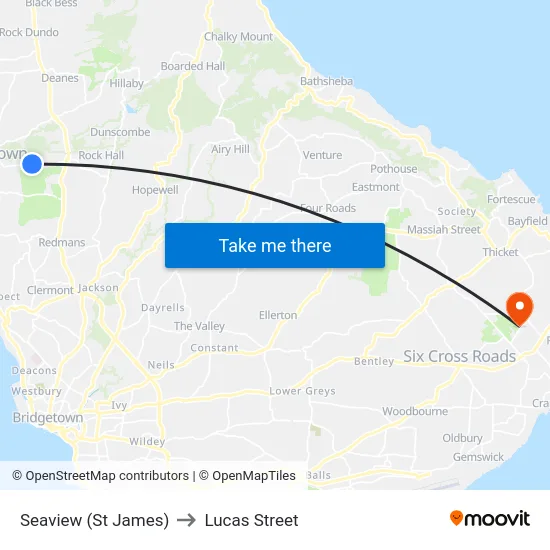 Seaview (St James) to Lucas Street map