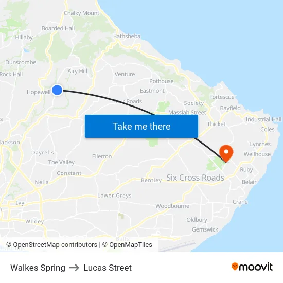 Walkes Spring to Lucas Street map