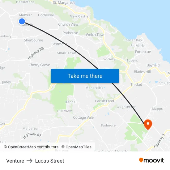 Venture to Lucas Street map