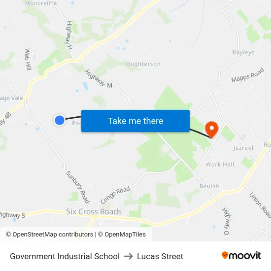 Government Industrial School to Lucas Street map