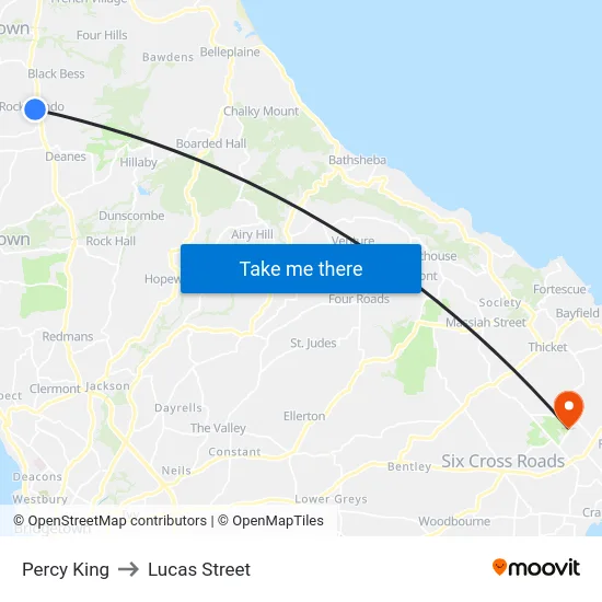 Percy King to Lucas Street map